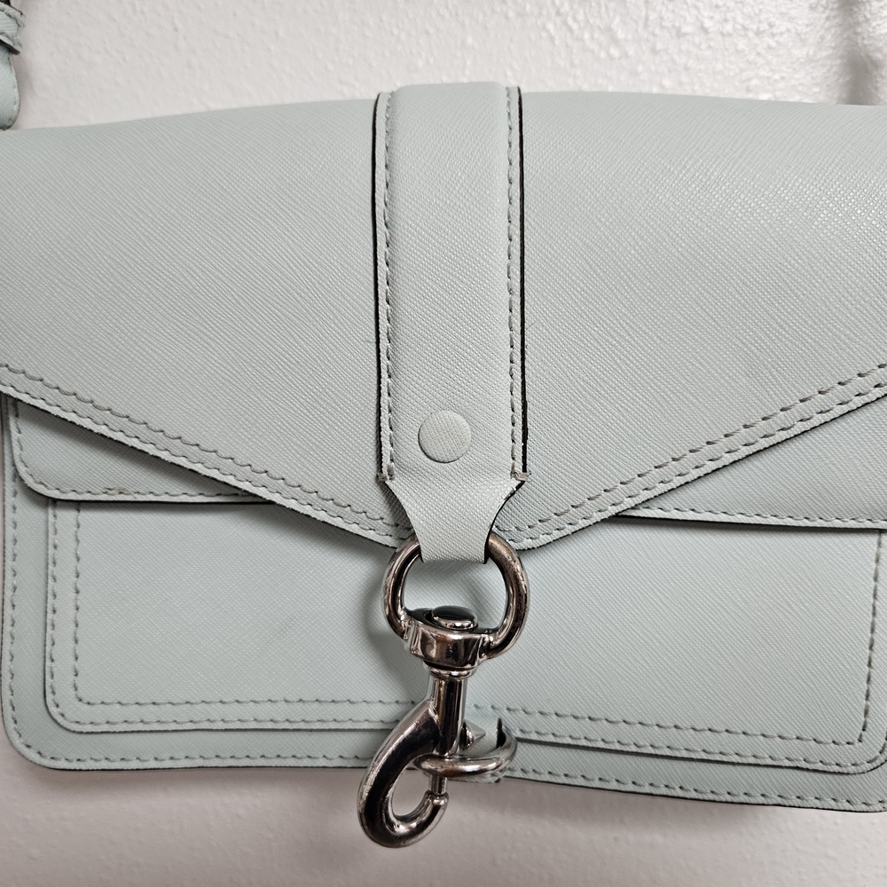 Rebecca Minkoff Light Blue‎ Crossbody Bag – Saffiano Leather – Silver Hardware